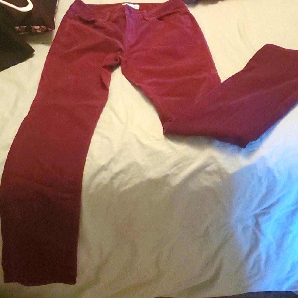 Ann Taylor Loft boot cut maroon corduroy pants